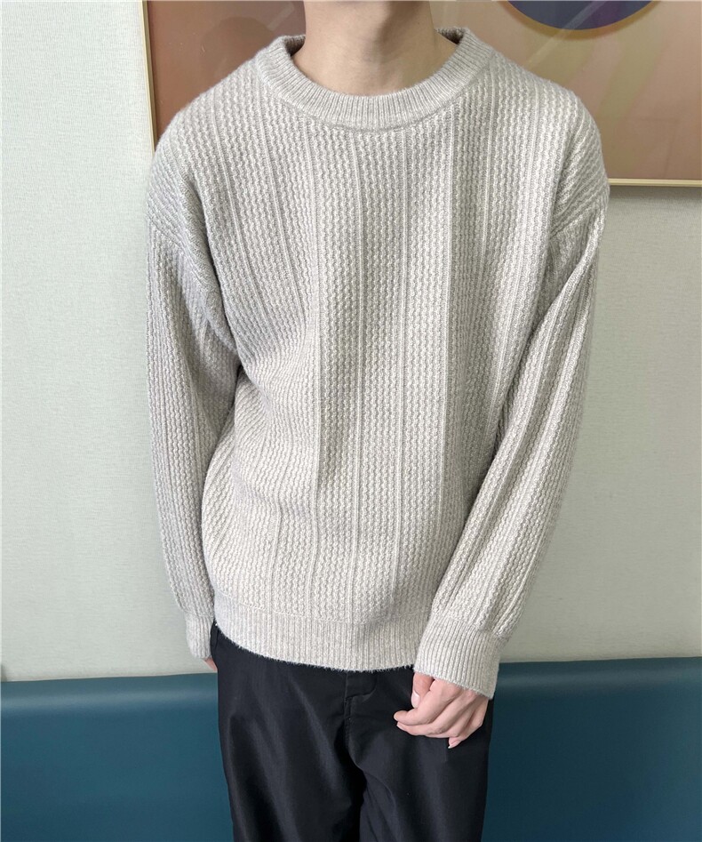 百搭男士圆领套头毛衣纯色麻花编织毛衣情侣潮,男装针织衫/毛衣,星座510-1