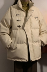1中性立领PU皮复古做旧金属飞机扣大码M-5XL棉衣MY77726P148控198，男装棉衣，星座226-2