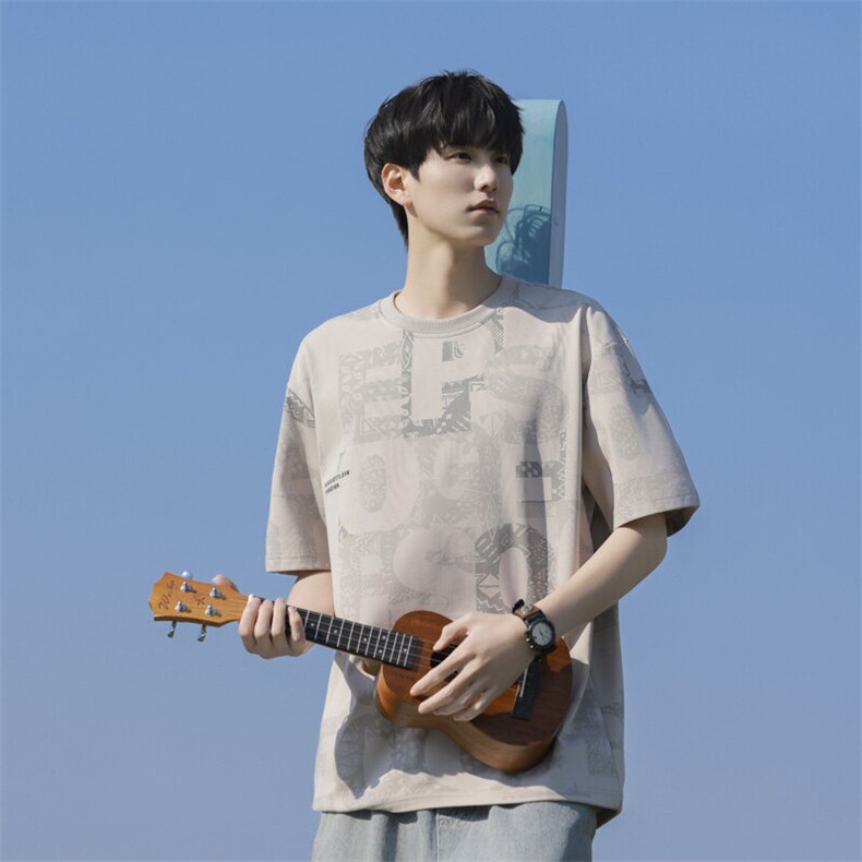 7A抗菌夏季大码潮流时尚动漫印花男士短袖,男装T恤,星座1107-1