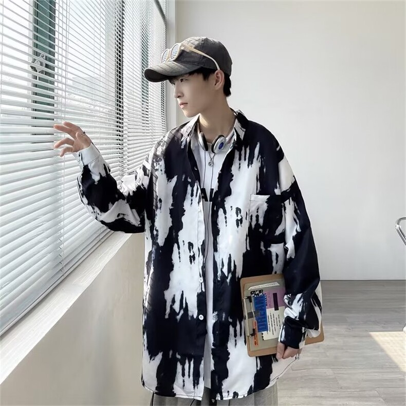 男春秋情侣宽松休闲衬衣C145P28,男装衬衫,星座1116-2