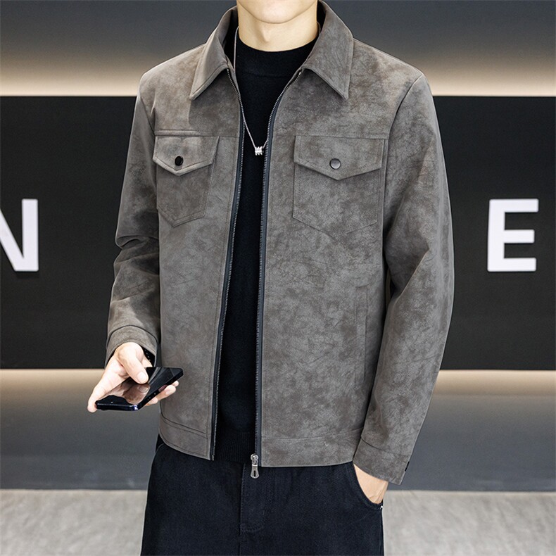 店主风潮流皮衣外套男春秋季复古百搭宽松机车服pu皮夹克潮JK2568，男装夹克，星座301B-1