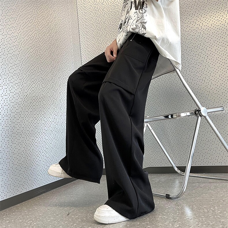 美式复古夏季宽松休闲裤百搭直筒男女情侣裤子坠感西裤QK238-P45,男装西裤,星座1008-1