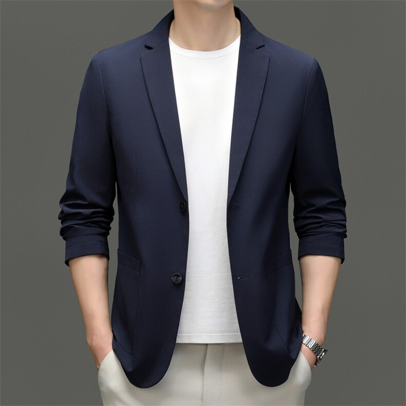 秋季新款西装男西服简约外套西服商务休闲小西装单西图片