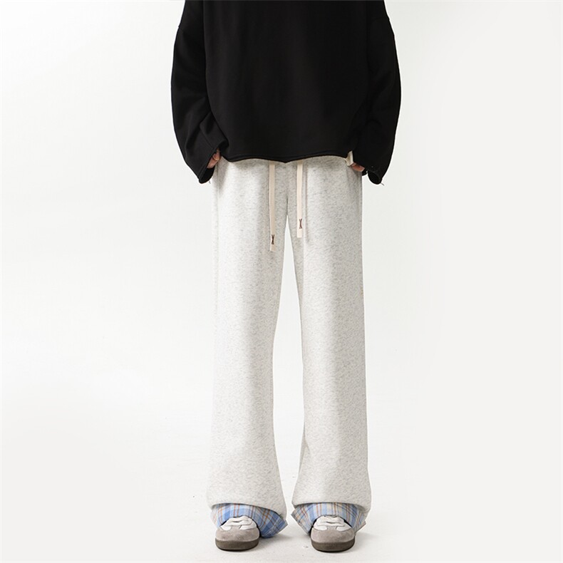 04秋季新款宽松直筒裤脚拼接休闲裤运动裤潮XZ211-1-K2450-P55，女装休闲裤，星座211-1