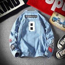 Jk616-p45M-5XL现货砖墙牛仔夹克肥仔量足破洞印花大码，男装夹克，星座103A