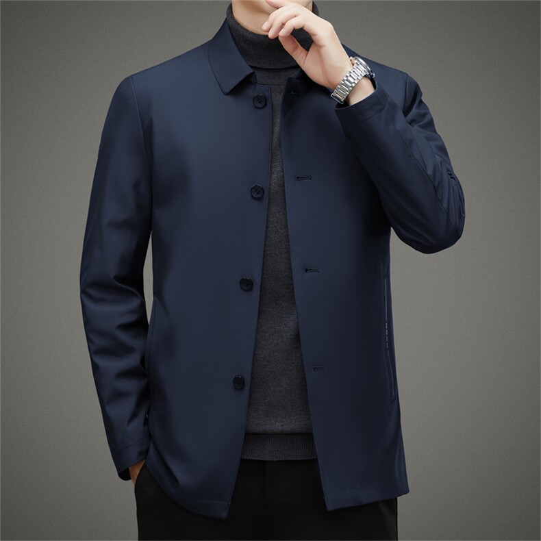 羽绒服男士翻领保暖加厚冬季新款中年商务休闲可脱卸内胆上衣男装,男装羽绒服,电商B212（原钱塘6029）
