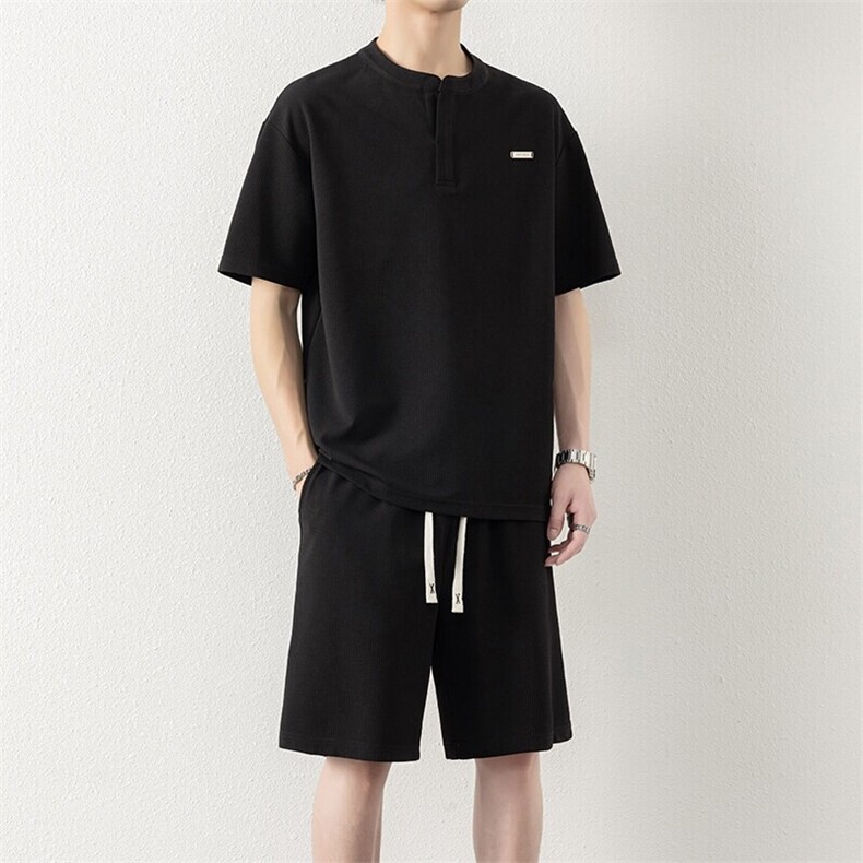 TZ25315-特P60运动服套装男士夏季休闲短袖短裤大码男生酷帅,男装牛仔裤,电商D310B-1