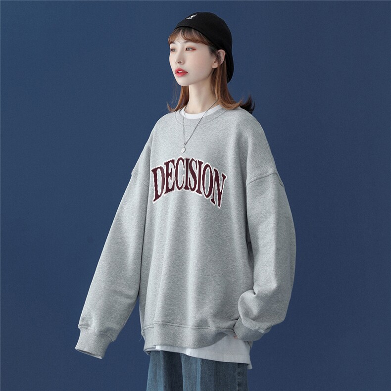春季小众衣服2024年新款韩版字母宽松显瘦长袖卫衣W167P30控48,男装卫衣,A247A
