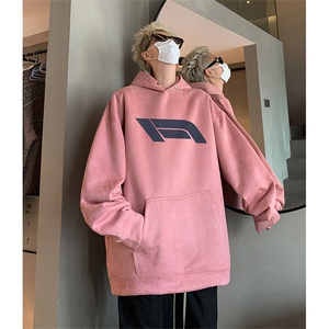 抖音得物供货提供视频 秋冬重磅美式麂皮绒连帽卫衣JLM01图片