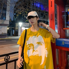 美式人物印花短袖T恤男夏季潮重磅半袖体恤衫XZ514-2-T2211-P38，男装T恤，星座514-2(原B239)