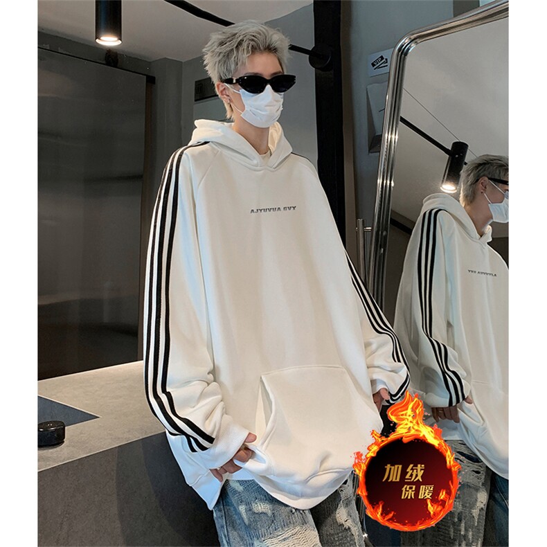 抖音得物供货提供视频秋冬重磅美式宽松织带连帽卫衣0608,男装卫衣,电商A486