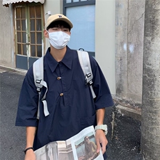 青春流行文艺纯色五分袖潮流新款MC32P35，男装衬衫，星座1116-2
