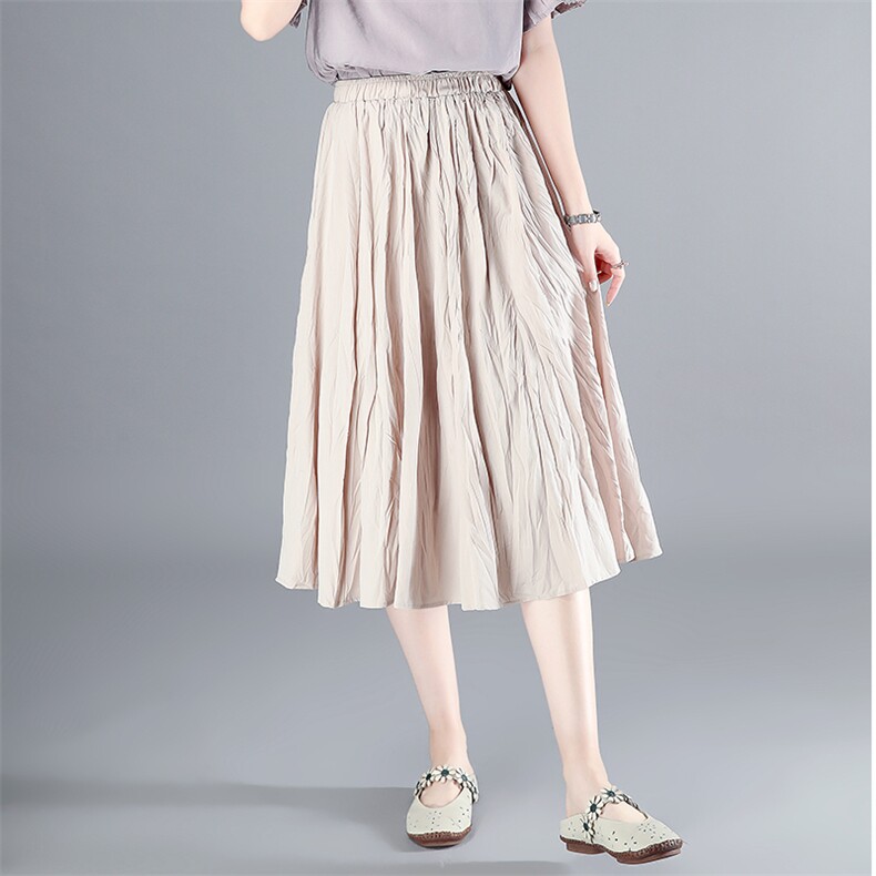 半身裙纯色百搭高腰2021年夏季淑女年轻减龄，女装半身裙，独衣靓