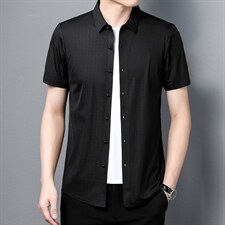 男士夏季短袖衬衫2023新款休闲商务衬衣男士上衣男装ZL1262-P60，男装衬衫，星座1105-3