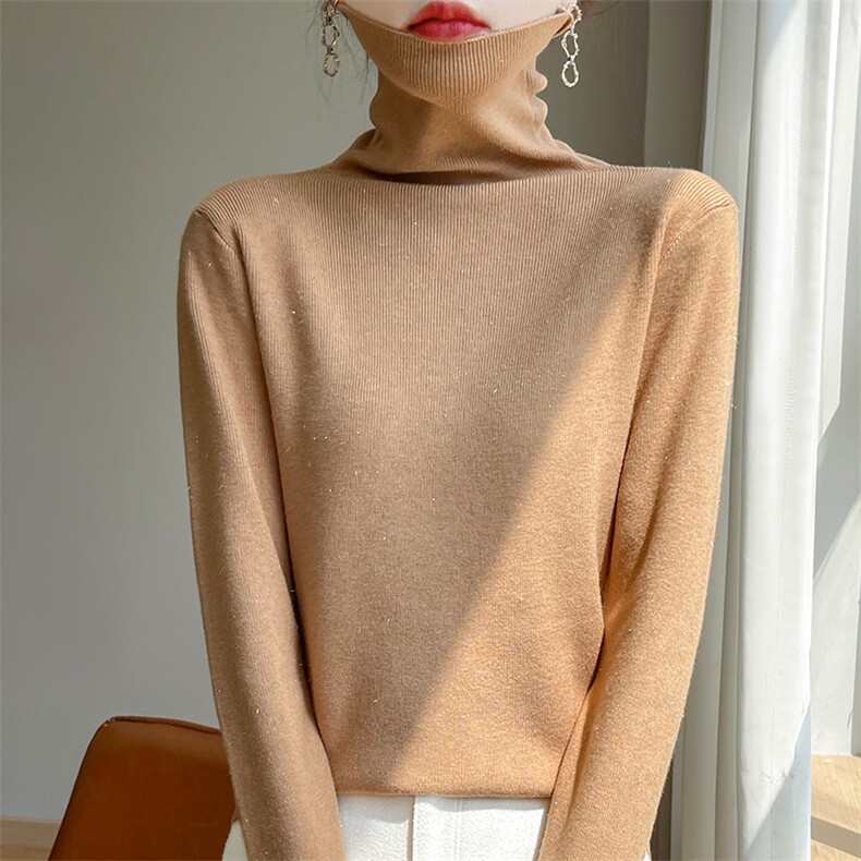 秋冬新款女装高领毛衣女长袖打底衫针织衫女套头毛衣,针织衫/毛衣,皓宇羊绒