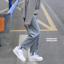 主推差价 潮牌牛仔裤男士直筒百搭长裤韩版中性阔腿老爹裤986-p35图片