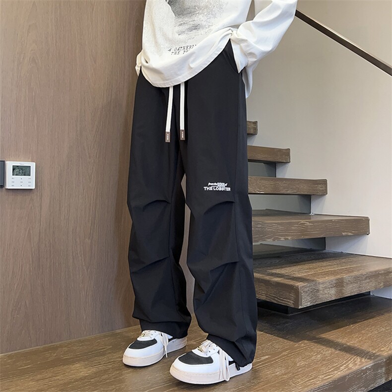 火火火爆休闲裤男裤子港风宽松刺绣阔腿裤416B-1-KL686-P50限68，男装休闲裤，星座416B-1