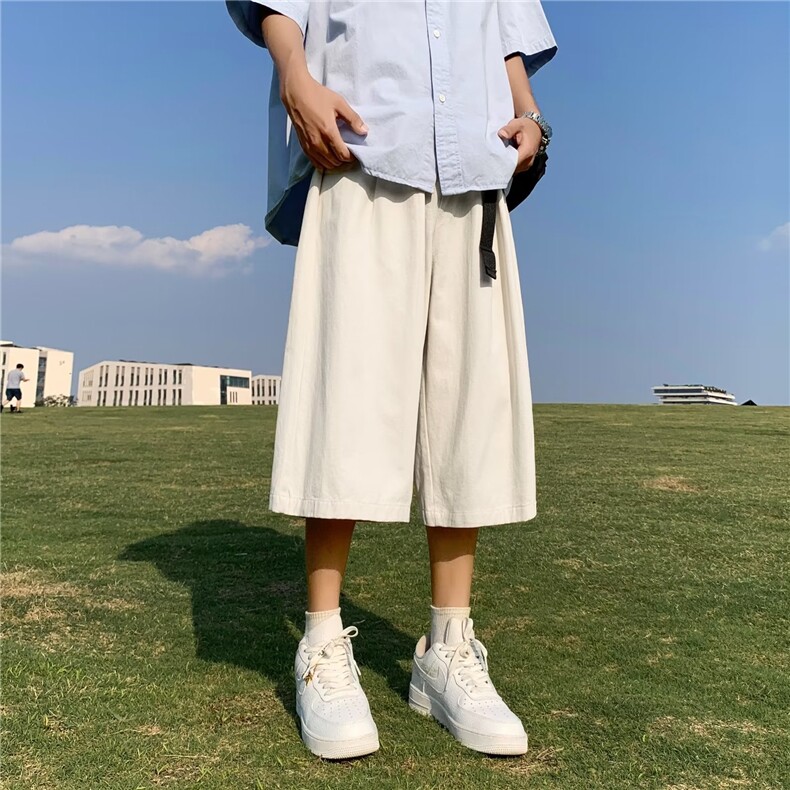日系七分裤男生宽松短裤夏季美式ins潮牌休闲7分阔腿裤UK211-p33,男装牛仔裤,星座1008-2