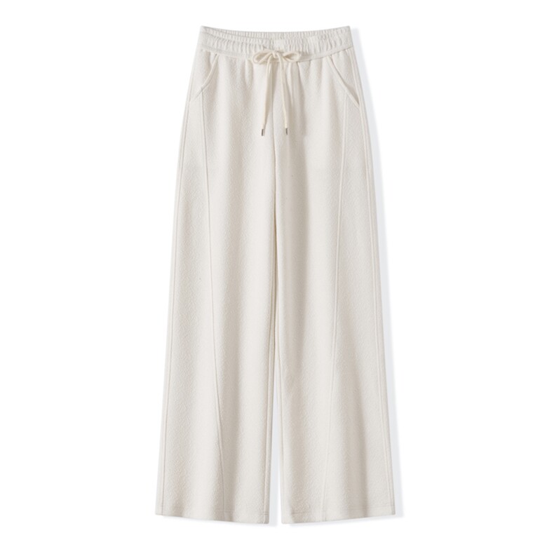 2025舒适百搭简约阔腿休闲裤，女装休闲裤，昭美羊绒