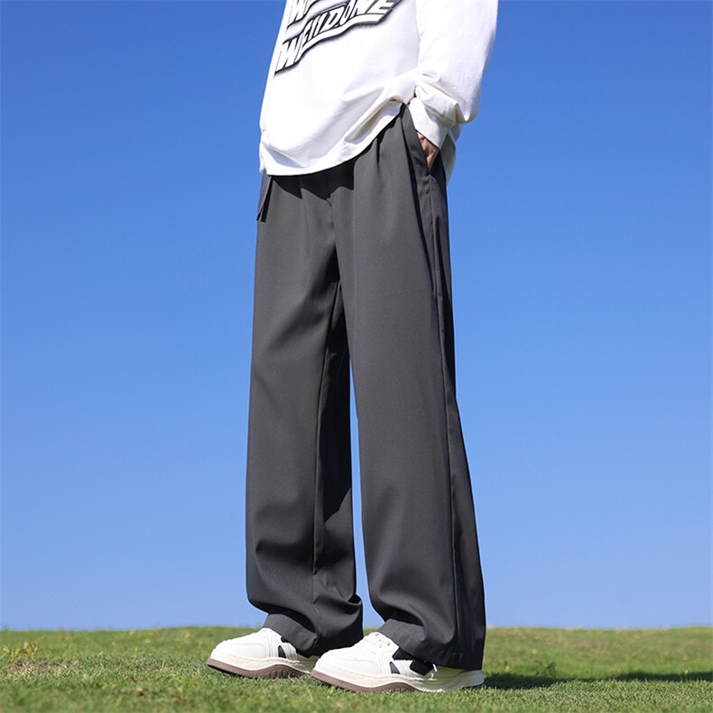 港风秋季新款宽松大码防水垂感纯色休闲裤男MYK24-9853-P35,男装休闲裤,星座717
