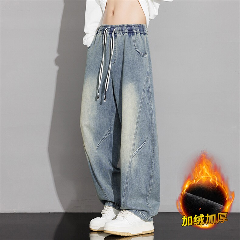 冬季男士加绒加厚休闲户外保暖牛仔裤JRK272-P65图片