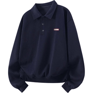 抖音得物高品质印花  秋美式高街结构设计POLO翻领卫衣外套AW7701图片