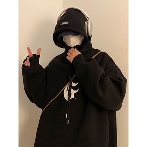 美式复古连帽卫衣男款小众不撞款重磅硬挺外套A-JK23107-P55控78图片