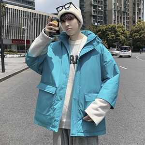 2023冬装男士纯色棉衣假两件袖子拼接棉服外套潮A071-Y271-P120,男装棉衣,电商A071