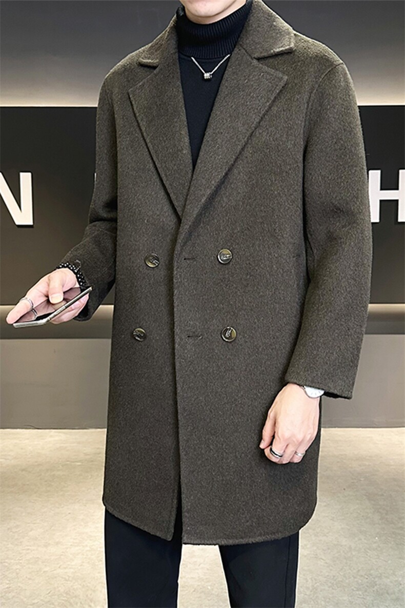 有报告双面呢羊毛大衣男士中长款外套A313-8377D-P345,女装短外套,电商A313