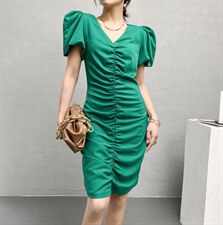 2022新款法式复古泡泡袖不显肩宽，很好的修饰手臂线条时尚连，其它，序儿