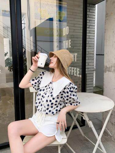 夏季新款，韩版波点小衫，女装，欧佩琳