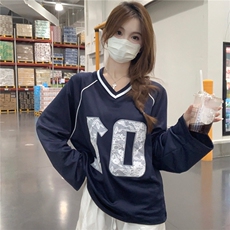 EE040-P55酷棉220克长袖t恤女装薄款潮蕾丝修身打底衫圆领上衣，男装T恤，星座911-3