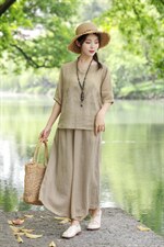 【现货】夏季新款纯苎刺绣上衣+仙女裤，其它，依鼎衣典