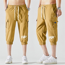 2025夏季新款男士七分裤时尚休闲马裤潮流男裤子KZ1067-P28，男装休闲裤，星座217-4