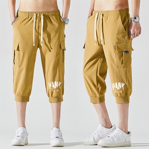 2025夏季新款男士七分裤时尚休闲马裤潮流男裤子KZ1067-P28图片