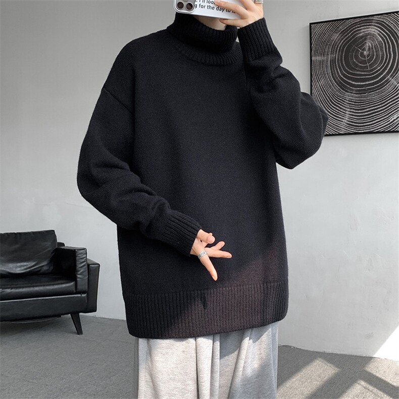 秋冬男士高领毛衣慵懒风宽松青年打底衫复古羊毛衫TN6606-P43,男装T恤,星座1105-3