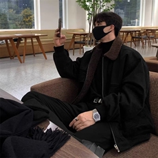 【有货】DW6131-P88秋冬季羊羔毛领飞行员夹克棉服男加绒厚棉衣，男装夹克，星座603-2