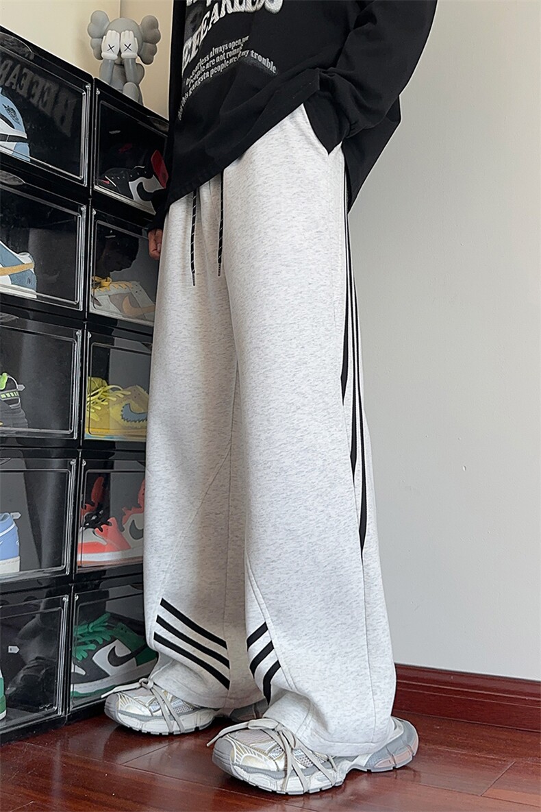 X416B-1-KL921-P55限88重磅潮撞色复古条纹拼接男秋冬运动休闲裤,男装休闲裤,星座416B-1