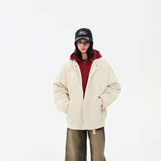 !潮流冬季连帽拉链加绒加厚棉衣情侣撞色棉服外套MY5567-P78，男装棉衣，星座610B-1