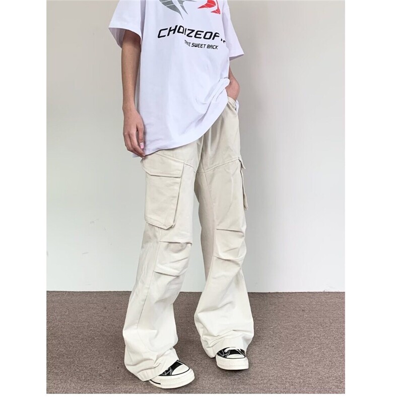 【有货】DYK8007-特批55高质量美式复古米白色多口袋工装裤男女潮,男装工装外套,星座603-2