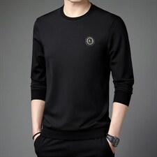 男士卫衣春秋季新款圆领长袖时尚潮流休闲印花中年男装上衣，男装卫衣，电商B212（原钱塘6029）