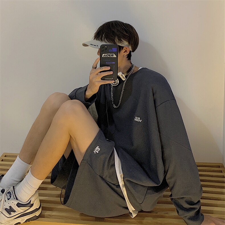 新款美式运动套装男生夏季T恤短裤两件套男装搭配一整套TZ40-P45,男装休闲套装,星座1008