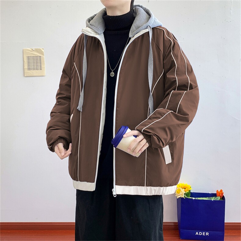 M-8XL冬季新款男士连帽休闲大码加厚棉衣外套XZ109-6000-P108图片