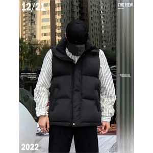 现货5W件冬季三防硬挺boxy短款立领棉衣马夹外套加厚马甲保暖棉服图片
