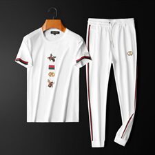 D215/T28146欧洲站新款夏装丝光潮流男士短袖T恤休闲运动套装，男装套装，电商D320(原D215)