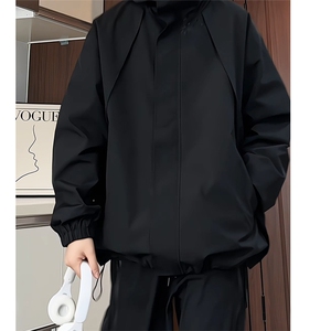 JK9082/P65秋装新款防风防水冲锋衣夹克男潮宽松大码上衣外套图片