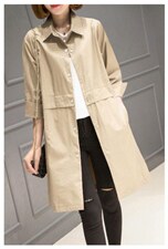 风衣外套中长款，女装风衣，千利红