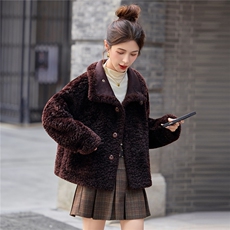 2025冬季新款~~双面穿皮毛一体，女装棉衣/棉服，意芙
