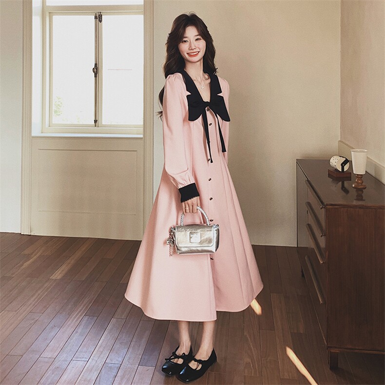 现货26春法式拼接连衣裙2C293-Q820-P165-K248,女装连衣裙,2C293
