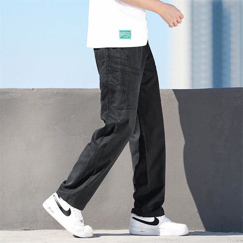 y6106-p45多口袋工装裤男款2026春夏直筒裤工装宽松阔腿休闲长裤,男装休闲裤,星座224-1